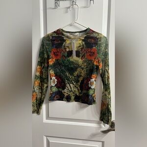 Alice + Olivia Forbidden Forest Delaina Mesh Top